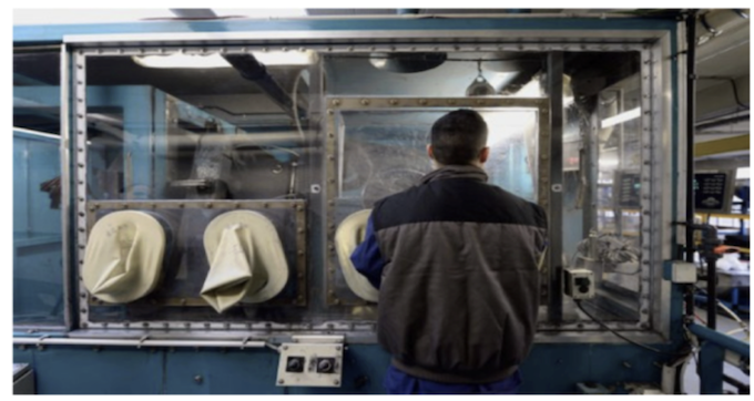 Local exhaust ventilation and use of local fume arm (photo courtesy of Nike Inc.)